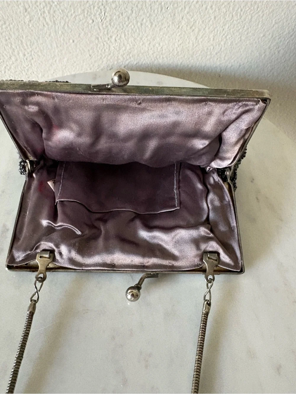 Black Beaded Shell Crossbody Bag